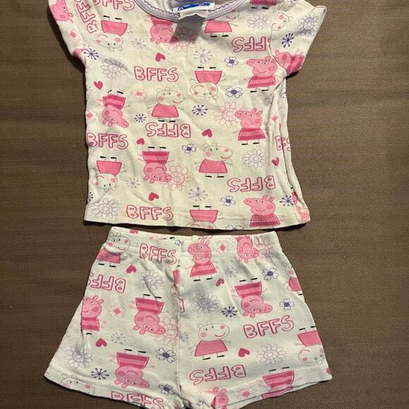 Peppa Pig  PJs Size 24Month  2 Pc Pajamas Set Pants Short Sleeve - Picture 1 of 4